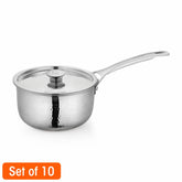 Heavy Weight Hammered Sauce Pan - Platinum